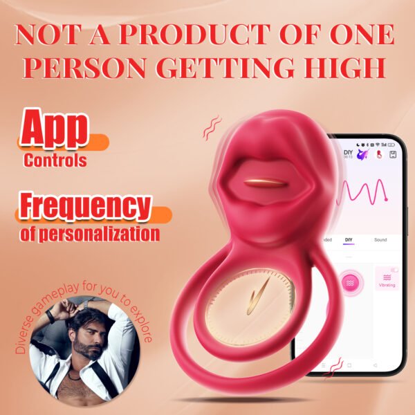 Vibrating Cock Ring with Rose Clitoral Stimulator, Pleasure Penis Ring Vibrator Couples Adult Sex Toys for Men Women, 9 Vibrations Male Couple Sex Toy